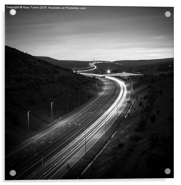 Motorway Trails Acrylic by Gary Turner
