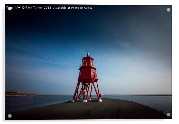 South Shields Groyne Acrylic by Gary Turner