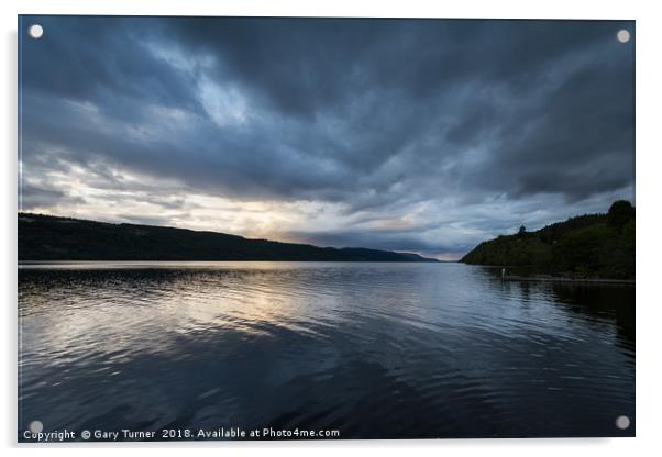 Last light over Loch Ness Acrylic by Gary Turner