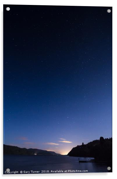 Night over Loch Ness Acrylic by Gary Turner