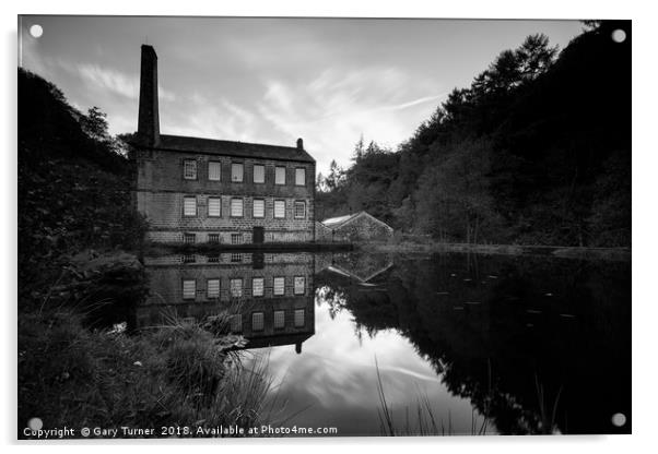 Gibson Mill Black and White Acrylic by Gary Turner