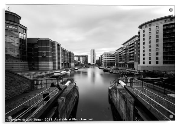 Leeds Dock Evening Acrylic by Gary Turner