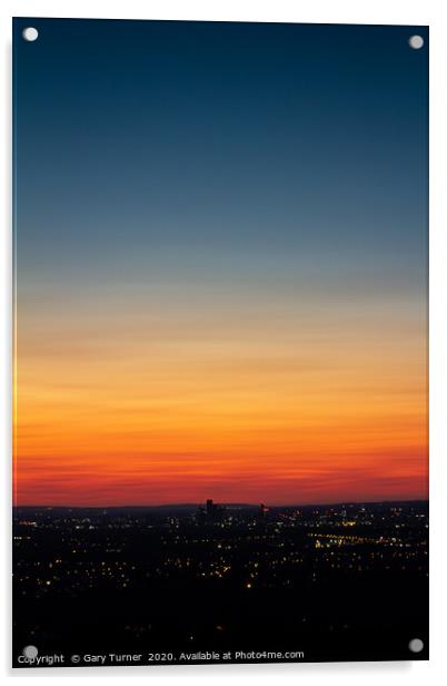 Manchester Sunset I Acrylic by Gary Turner