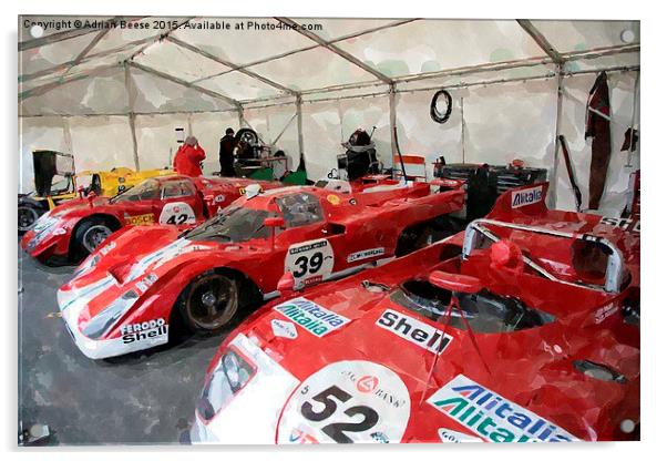  Classic racing Ferrari and Alfa Romeos Acrylic by Adrian Beese