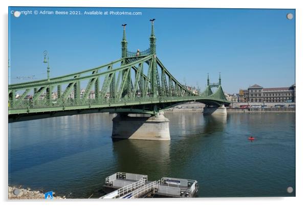 Liberty Bridge Budapest Acrylic by Adrian Beese