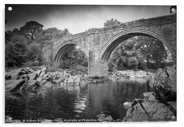 Devils Bridge, Kirkby Lonsdale, Cumbria... Acrylic by Andy Blackburn