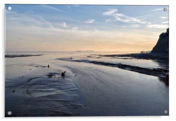Severn Estuary sunset at low tide Acrylic by Kevin Round