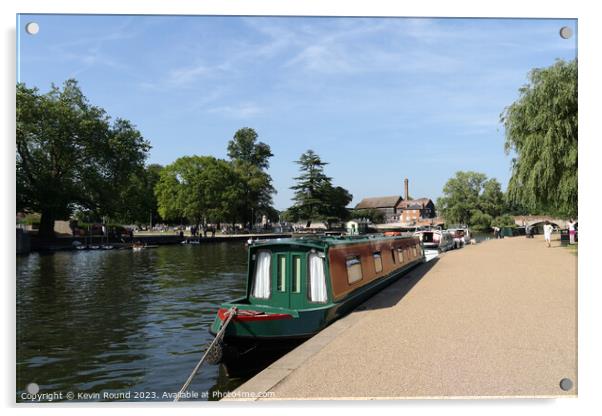 Stratford upon Avon Narrow Boat Acrylic by Kevin Round