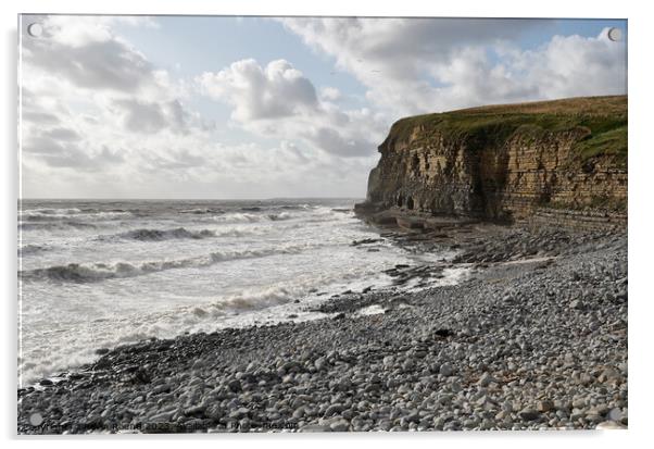 Dunraven Bay Wales Acrylic by Kevin Round