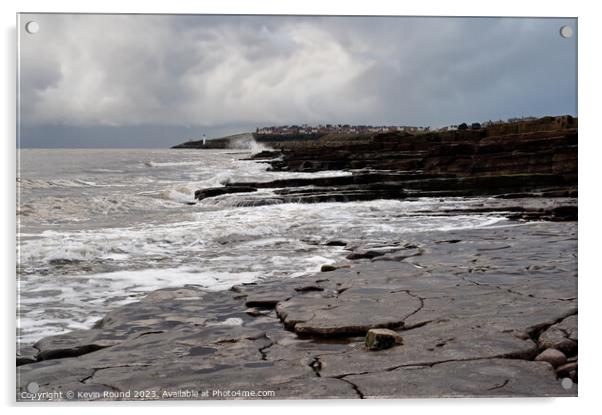 Bendrick rocks winter Acrylic by Kevin Round