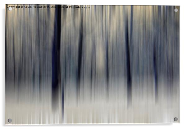 Blurred Wintry Wood Acrylic by Kevin Round