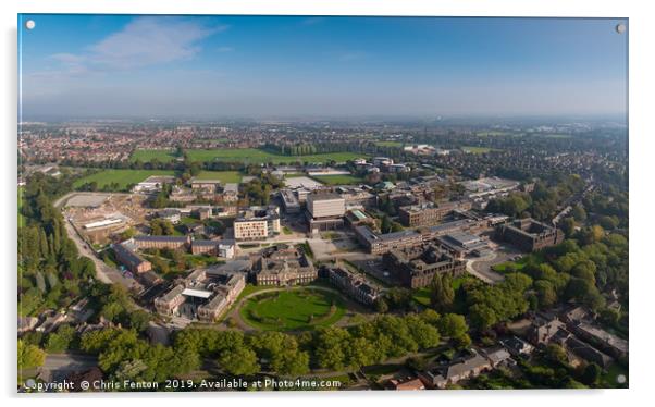 Panoramic View of Hull University Acrylic by Christopher Fenton