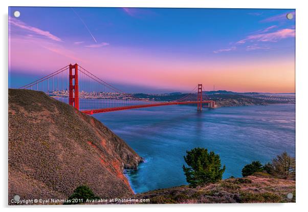 Golden Gate Bridge & the San Francisco Bay Acrylic by Eyal Nahmias