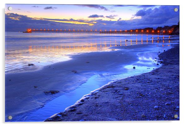 Bacara (Haskell’s ) Beach and pier, Santa Barbara Acrylic by Eyal Nahmias