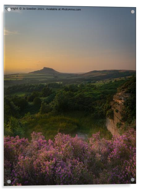 Roseberry Topping at Sunset Acrylic by Jo Sowden