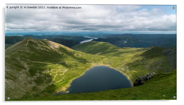 Red Tarn, The Lake District Acrylic by Jo Sowden