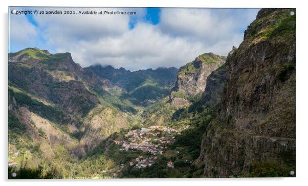 The Nuns Valley, Madeira Acrylic by Jo Sowden