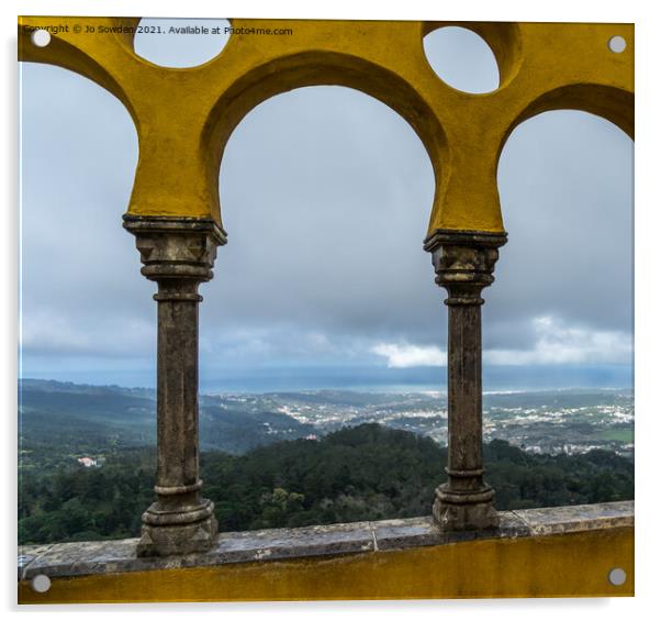 View from Sintra Pena Palace Acrylic by Jo Sowden