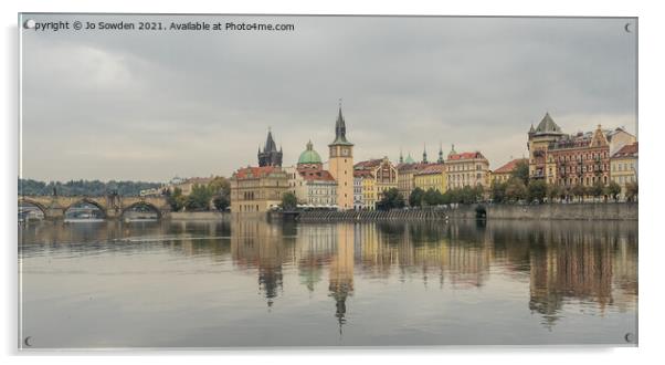 View of Lesser Town Bridge Tower On Charles Bridge, Prague Acrylic by Jo Sowden