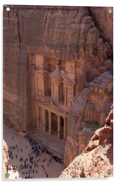 The Treasury, Petra, Jordan Acrylic by Jo Sowden