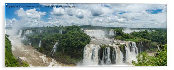 Iguazu Falls Panoramic , South America Acrylic by Jo Sowden