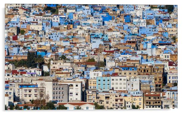 Chefchaouen, The blue city Acrylic by Jo Sowden
