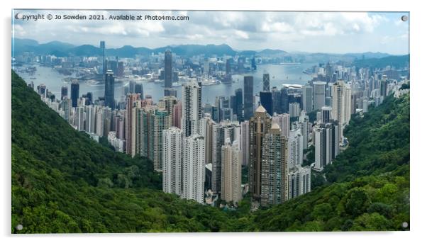 View from Victoria Peak, Hong Kong Acrylic by Jo Sowden