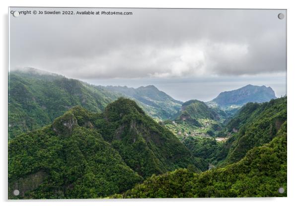 Ribeira da Metade Valley, Madeira Acrylic by Jo Sowden
