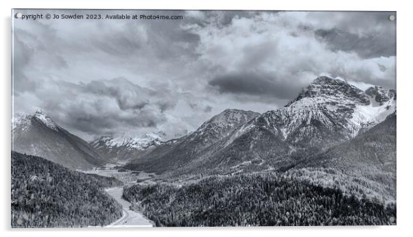 View from Highline 179, Reutte Acrylic by Jo Sowden