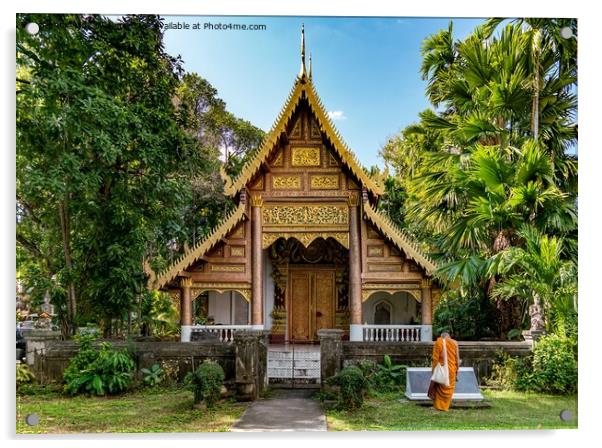 Wat Chiang Man, Chiang mai, Thailand Acrylic by Jo Sowden
