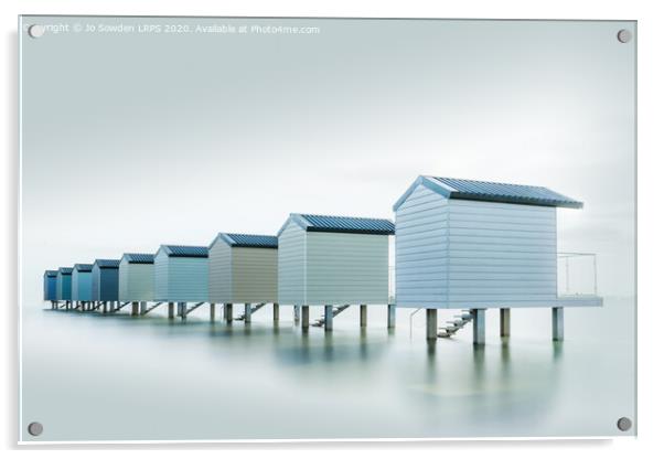 Osea Beach Huts Acrylic by Jo Sowden