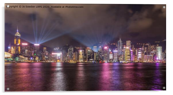 Hong Kong Light Show Acrylic by Jo Sowden