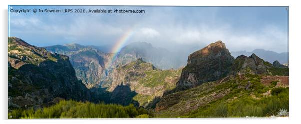  Rainbow at Pico Do Arieiro, Madeira Acrylic by Jo Sowden