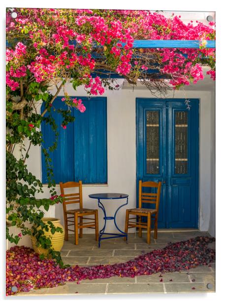 Traditional Greek House, Sifnos Acrylic by Jo Sowden