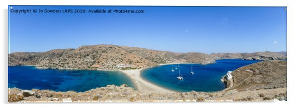 Kolona Beach, Kythnos, Greece Acrylic by Jo Sowden