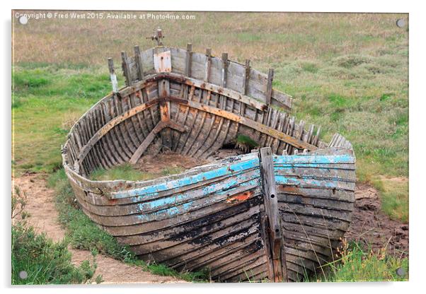  Old Boat at Wells Acrylic by Fred West