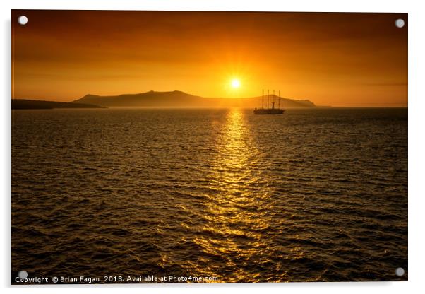 Mediterranean sunset Acrylic by Brian Fagan