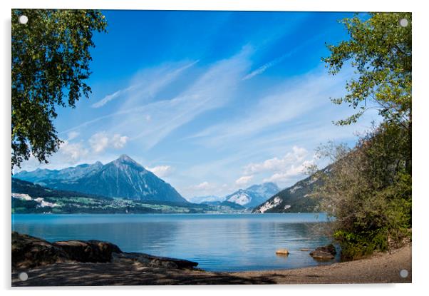 Swiss Lake  Acrylic by Owen Bromfield