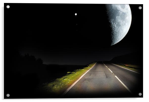Moon and Jupiter composite Acrylic by Owen Bromfield