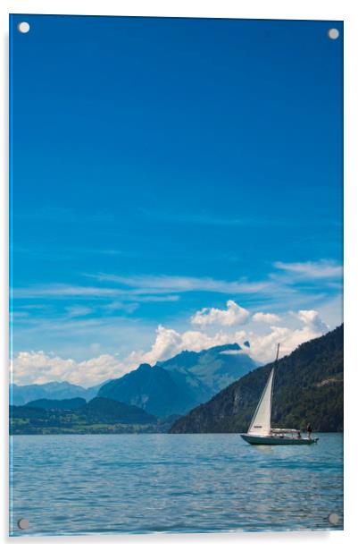 Interlaken boat Acrylic by Owen Bromfield