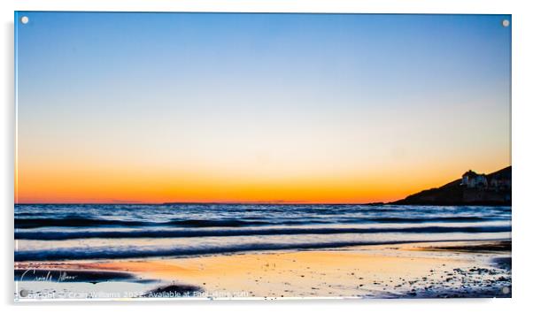 Sunset at Croyde Bay Acrylic by Craig Williams