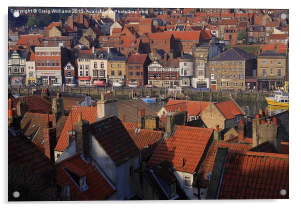  Whitby Roofs Acrylic by Craig Williams