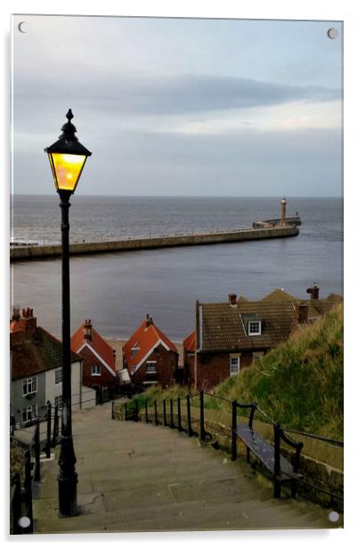 Whitby After Sunset Acrylic by Dave Leason