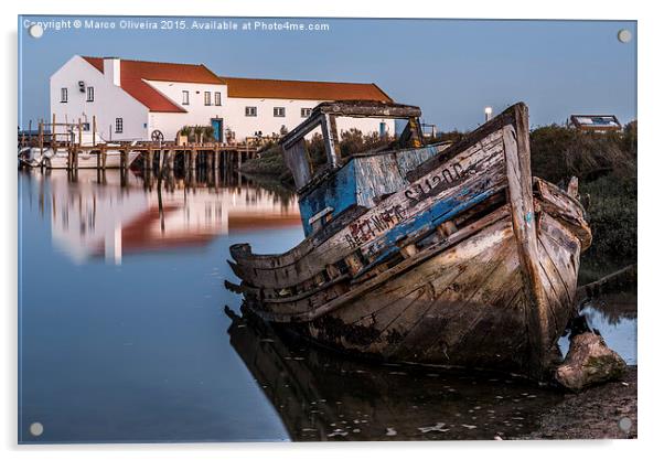 Abandoned Fishing Boat I Acrylic by Marco Oliveira