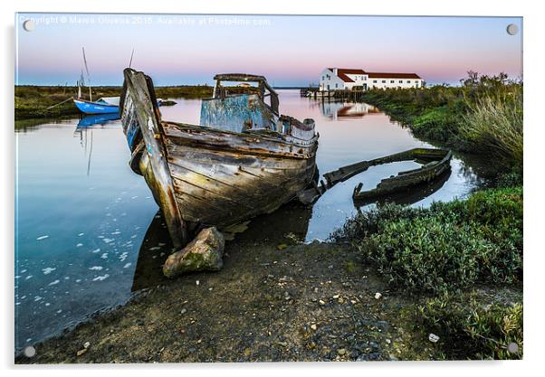 Abandoned Fishing Boat II Acrylic by Marco Oliveira