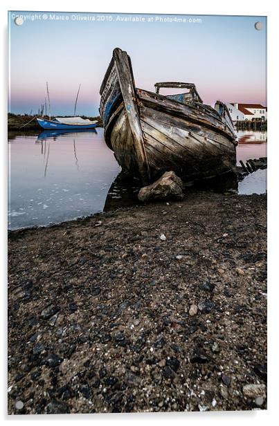 Abandoned Fishing Boat III Acrylic by Marco Oliveira
