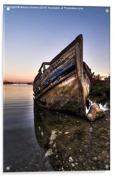 Abandoned Fishing Boat IV Acrylic by Marco Oliveira