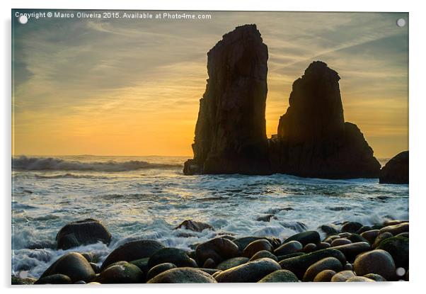 Sunset At Cape Roca I Acrylic by Marco Oliveira