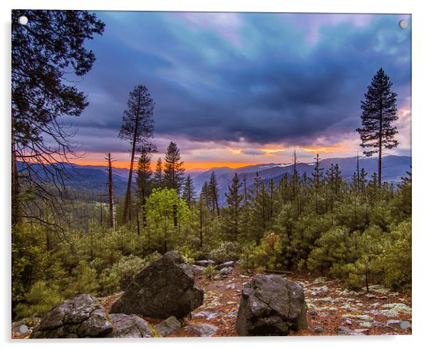  Sunset in Yosemite National Park Acrylic by Thomas Hipkiss