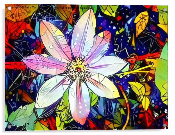 Bejewelled Clematis I Acrylic by Jack Torcello